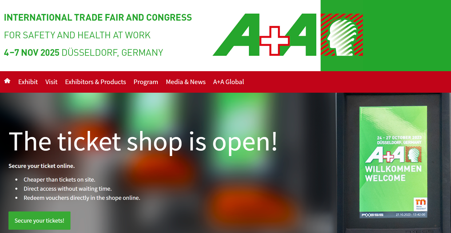 德国A+A劳保展将于11月4-7日在杜塞尔多夫举行(图1) 德国A+A劳保展将于11月4-7日在杜塞尔多夫举行(图1)