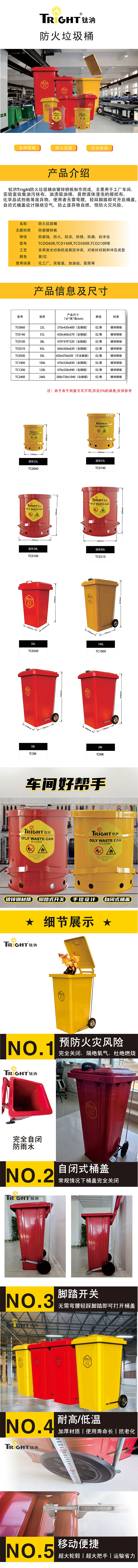 油渍废弃物桶 金属 240升 红色(图1)